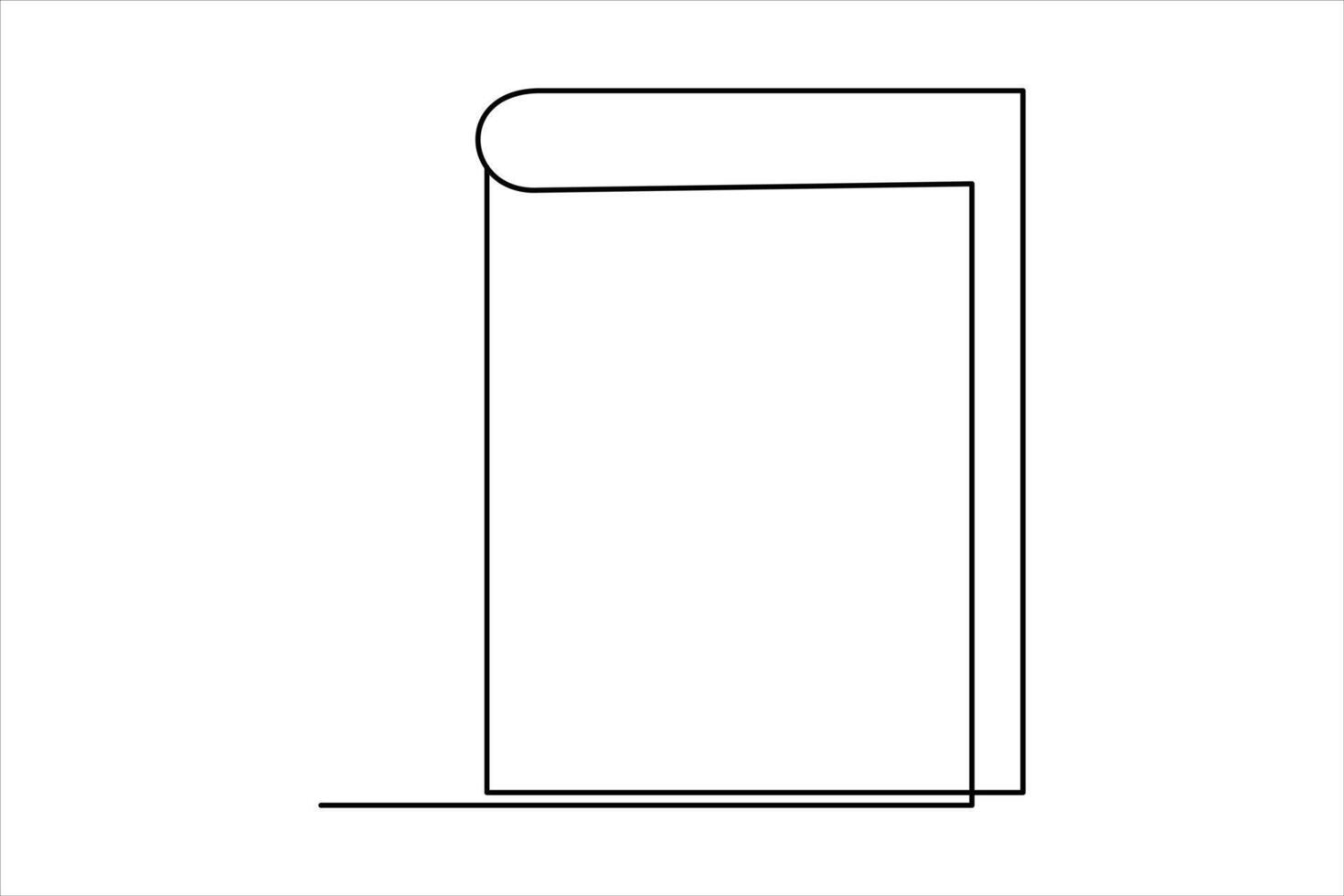 Continuous one line drawing of a book icon. outline vector illustration
