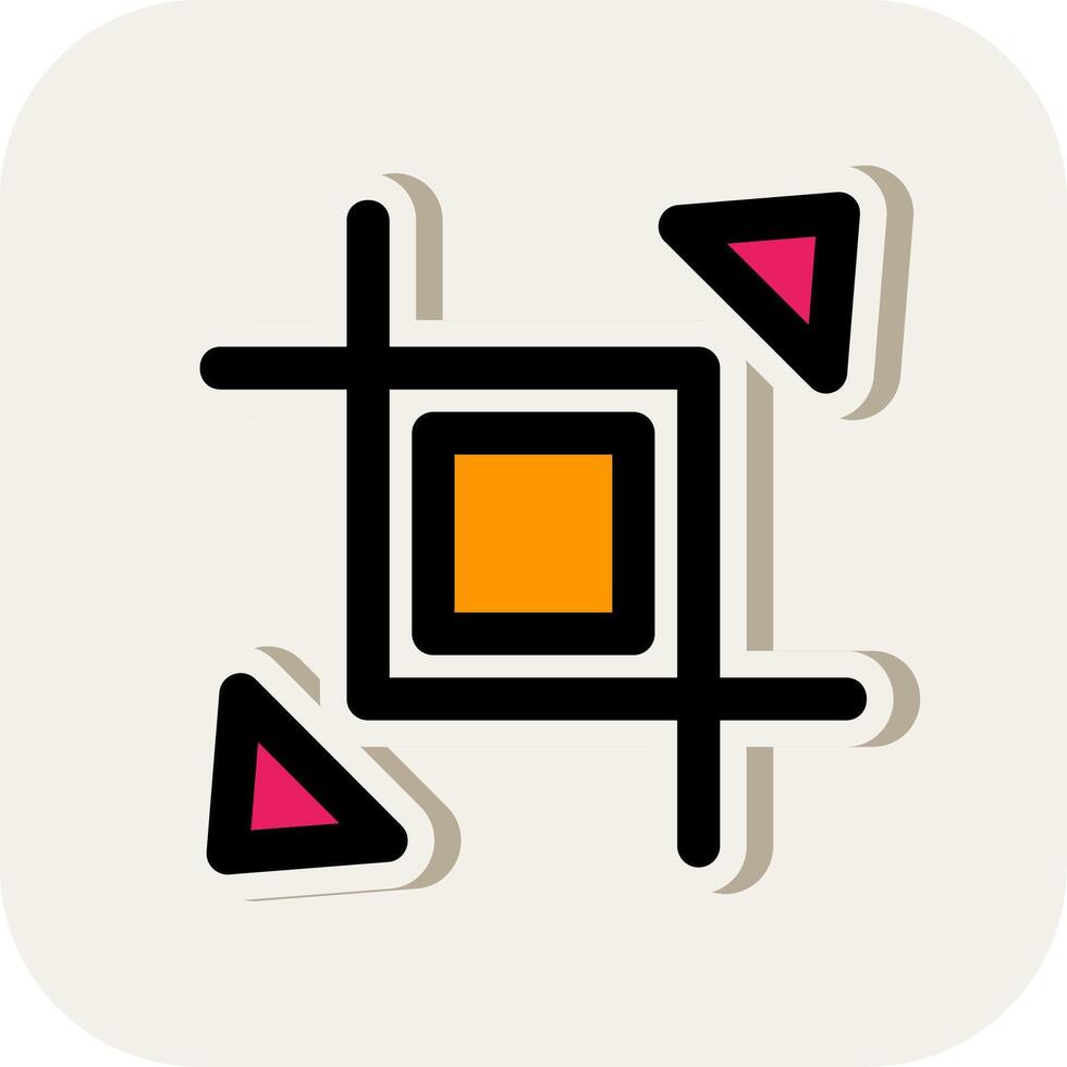 Expand crop resize Line Filled White Shadow Icon vector