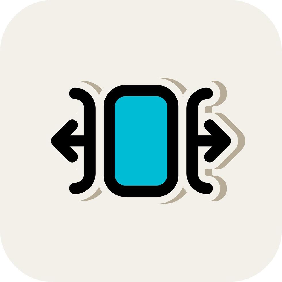 Carousel horizontal Line Filled White Shadow Icon vector