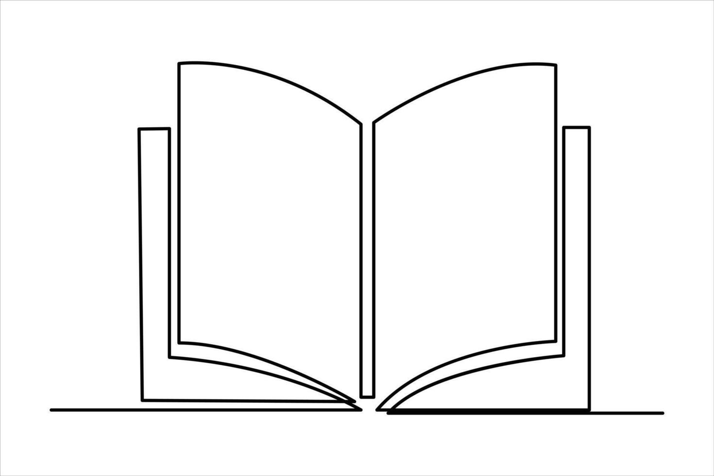 Continuous one line drawing of a book icon. outline vector illustration