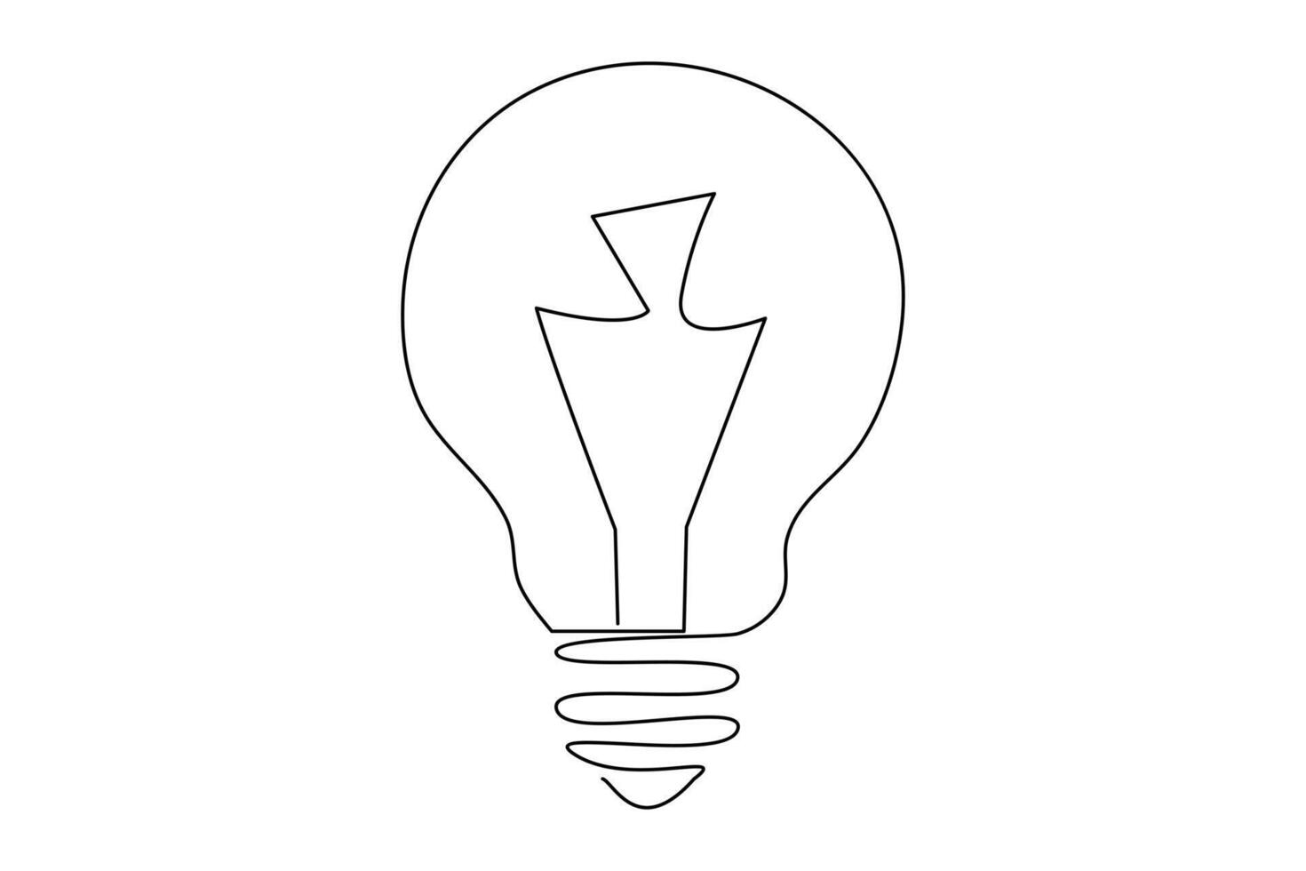 Light bulb isolated on white light bulb one line outline vector art illustration