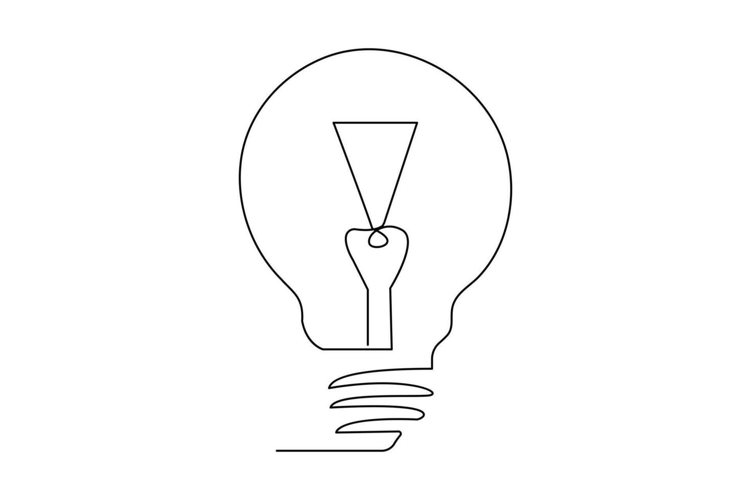 Light bulb isolated on white light bulb one line outline vector art illustration