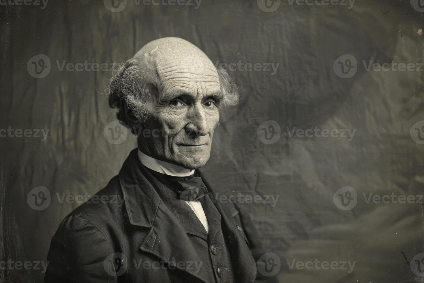 AI generated Vintage portrait of a philosopher in costume conveying historical wisdom and serious thought photo