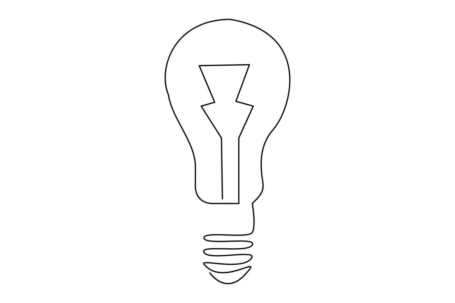 Light bulb isolated on white light bulb one line outline vector art illustration