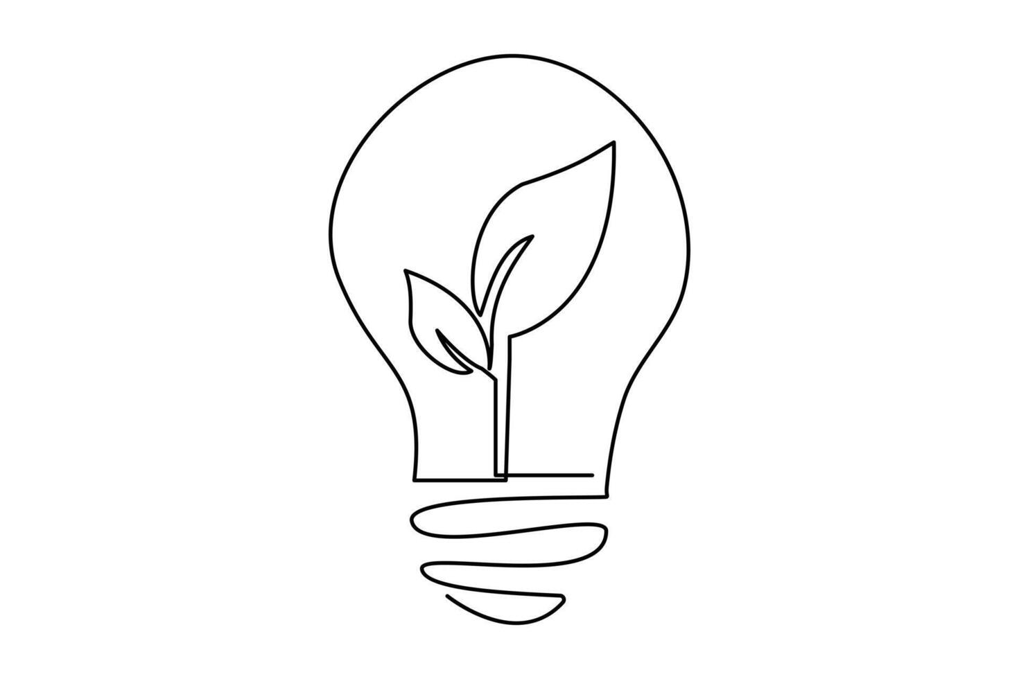 Light bulb isolated on white light bulb one line outline vector art illustration