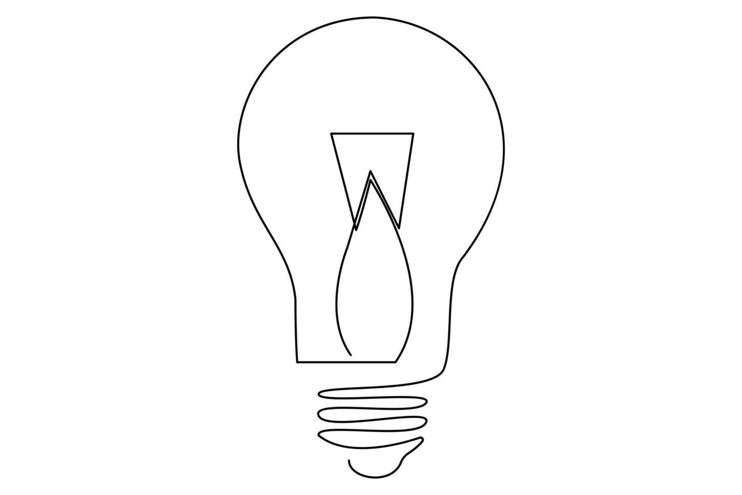 Light bulb isolated on white light bulb one line outline vector art illustration