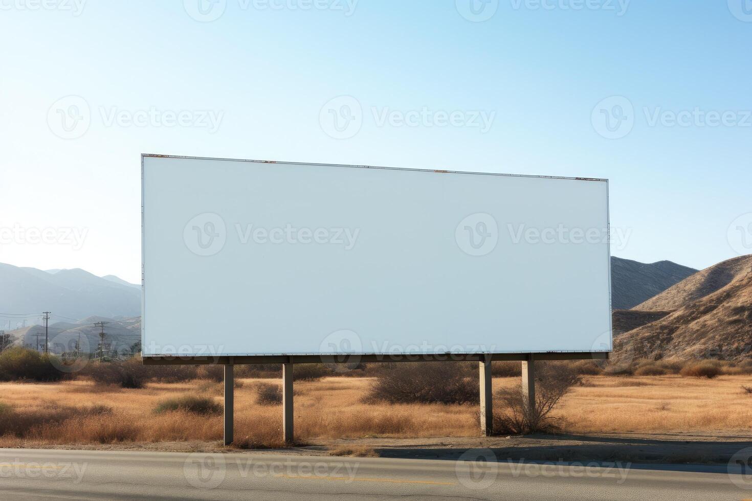 AI generated Empty large billboard advertising banner mockup image photo