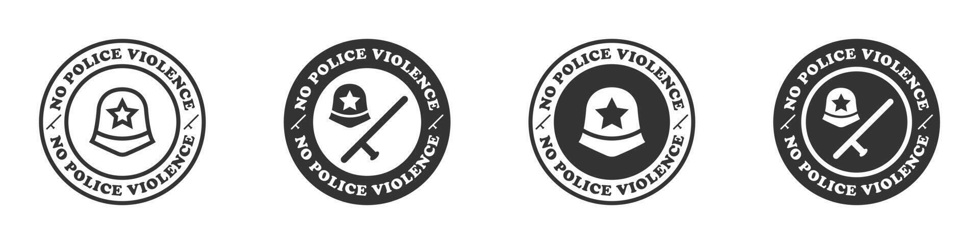 No policía violencia icono. detener policía brutalidad. vector ilustración.