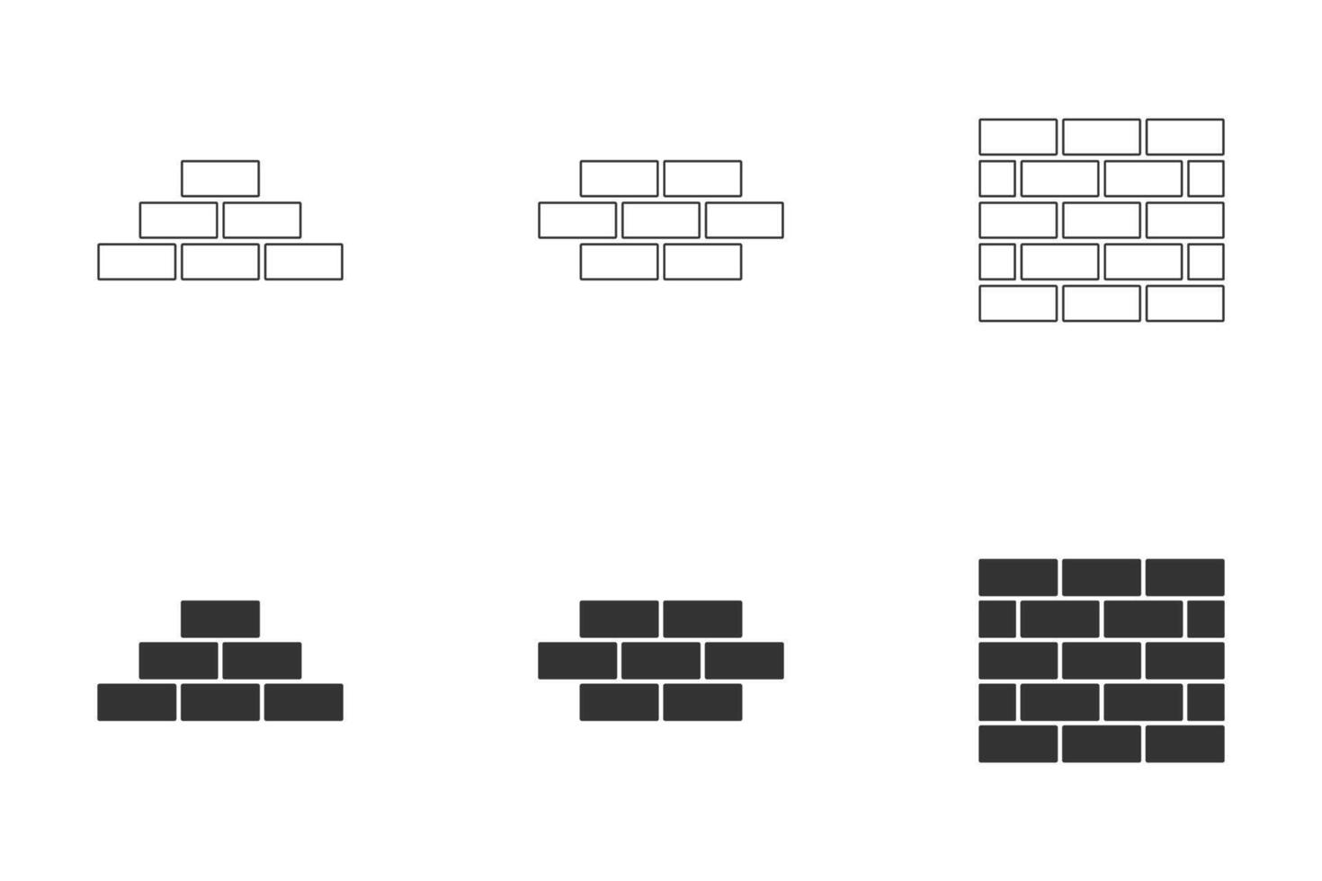 Bricks icon set. Simple design. Vector illustration.