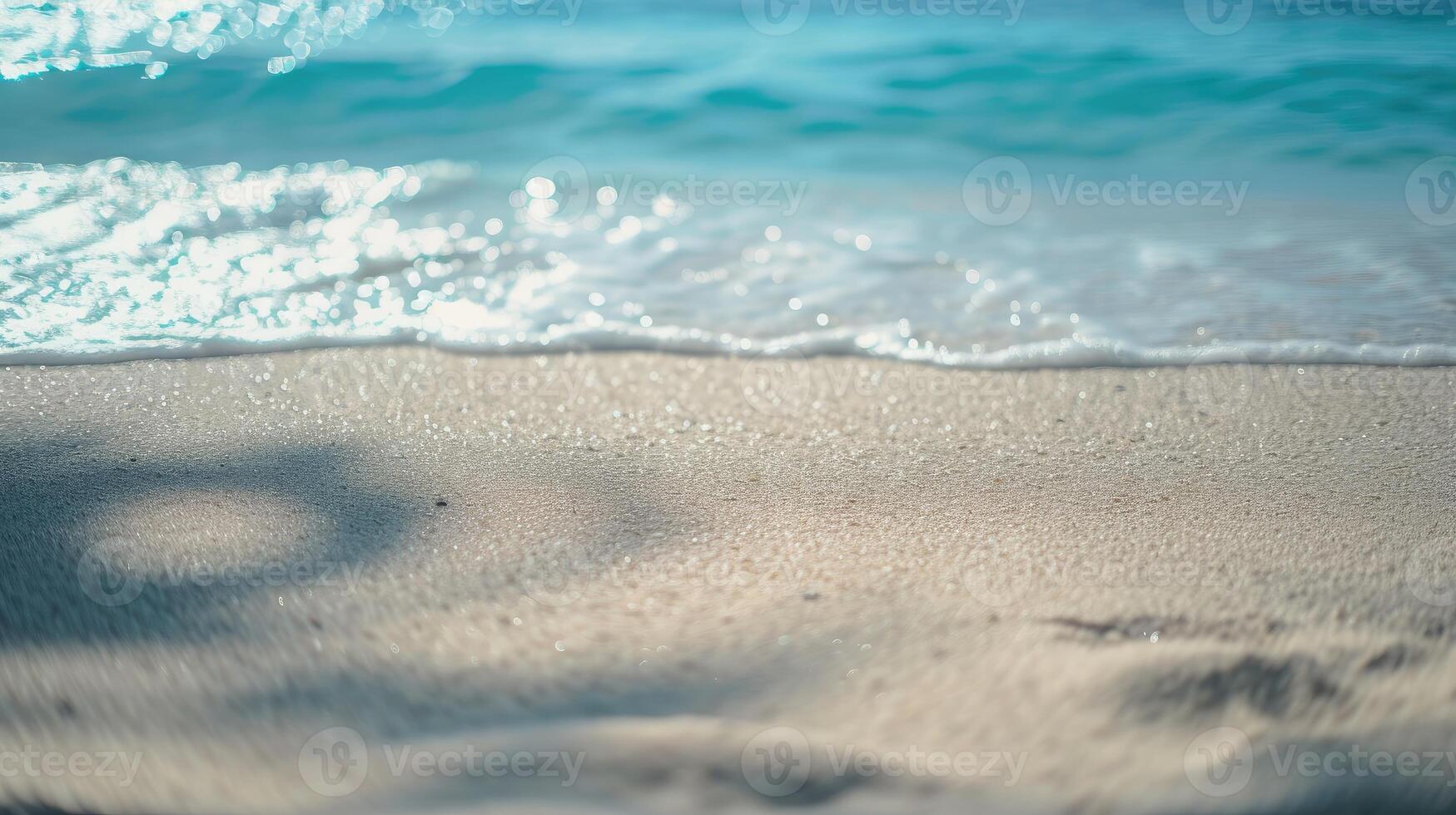 AI generated The sandy beach meets the wide ocean and offers a calm and peaceful view photo