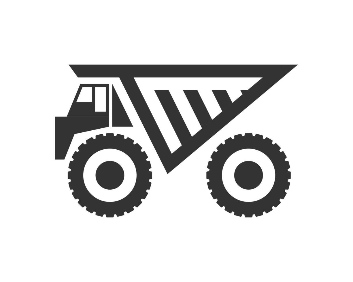 Dump truck icon. Vector illustration.