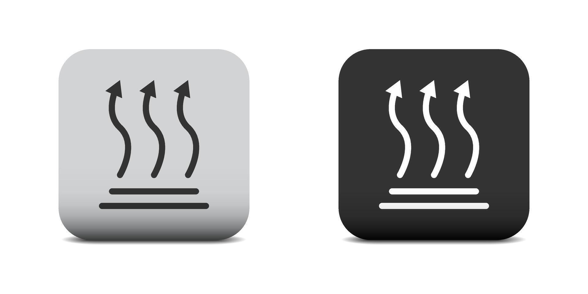 Breathable icon. Flat button with shadow under it. Vector illustration.
