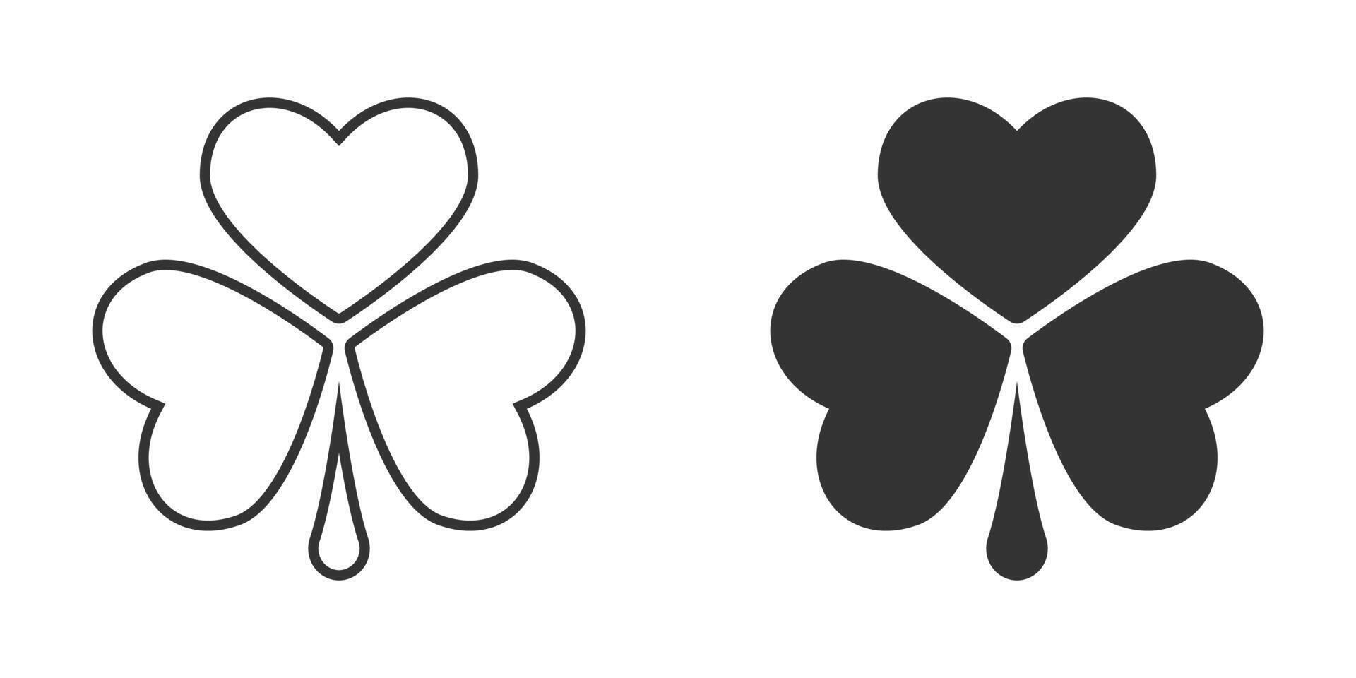 Shamrock icon isolated on a white background. Vector illustration.