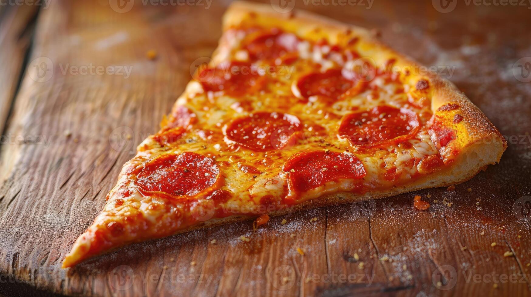 AI generated A close up of a delicious slice of pizza photo