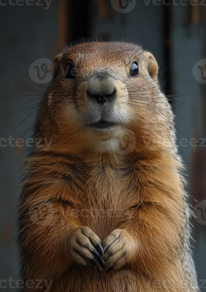 AI generated A close up of a groundhog photo