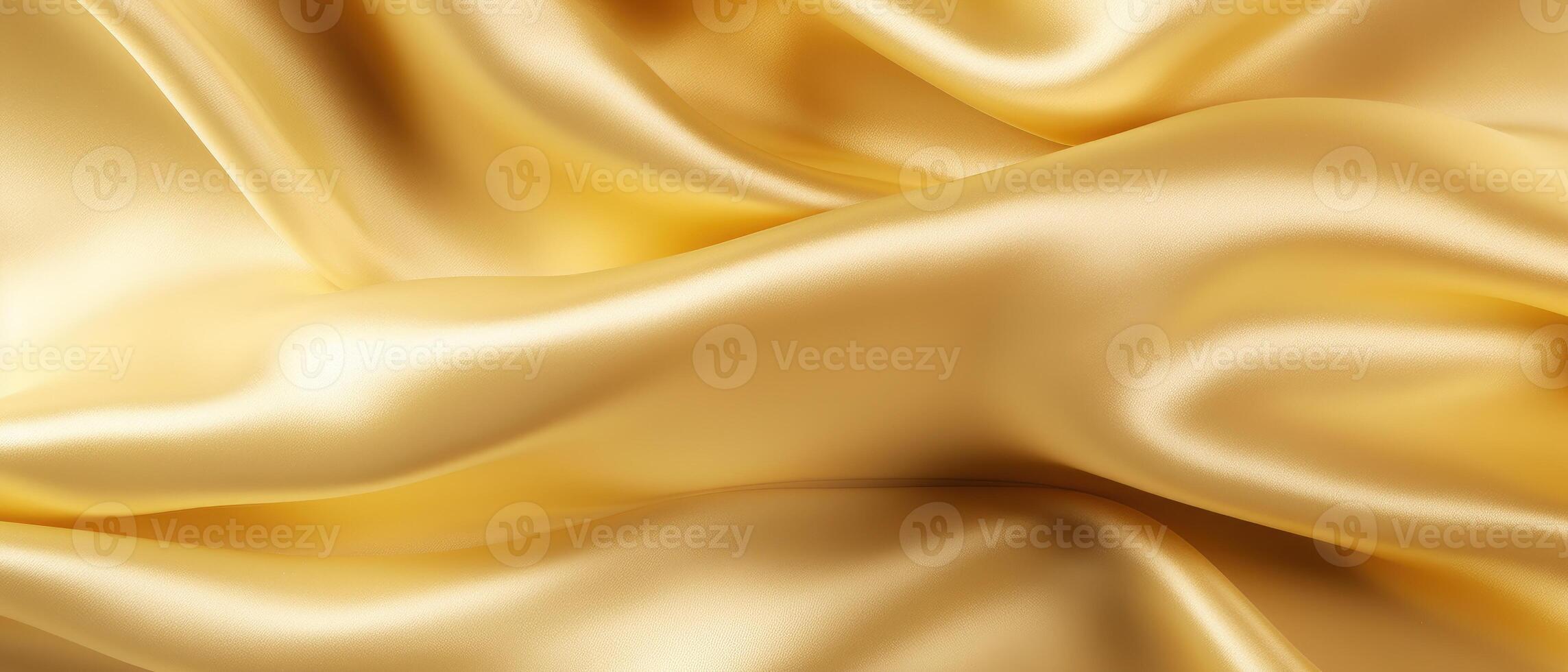 AI generated Luxurious golden wavy silk texture background photo