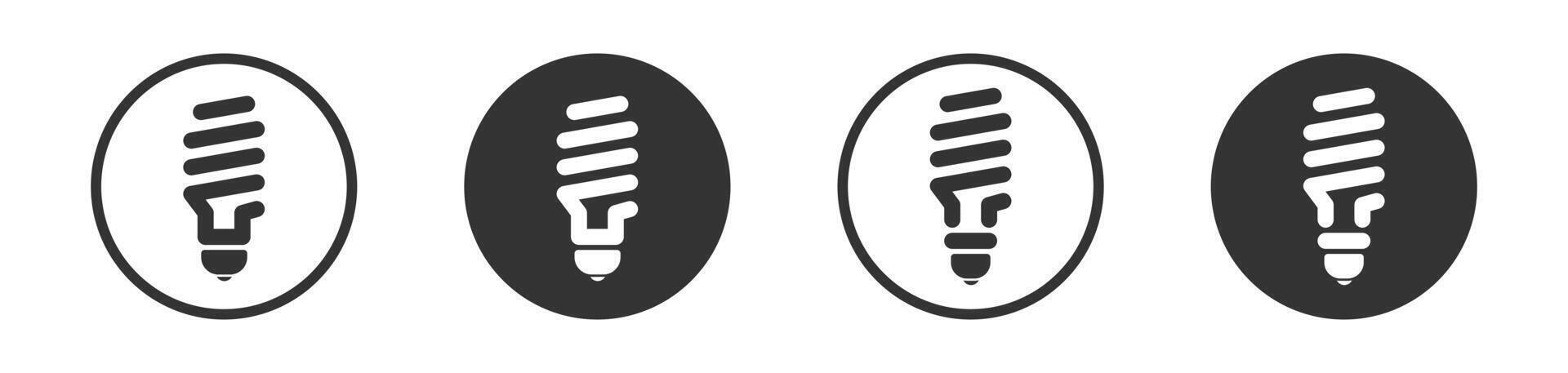 energía ahorro fluorescente ligero bulbo icono. fluorescente lámpara bulbo firmar icono. vector ilustración.