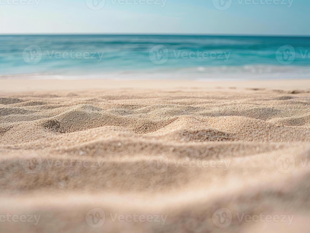 AI generated The sandy beach meets the wide ocean and offers a calm and peaceful view photo