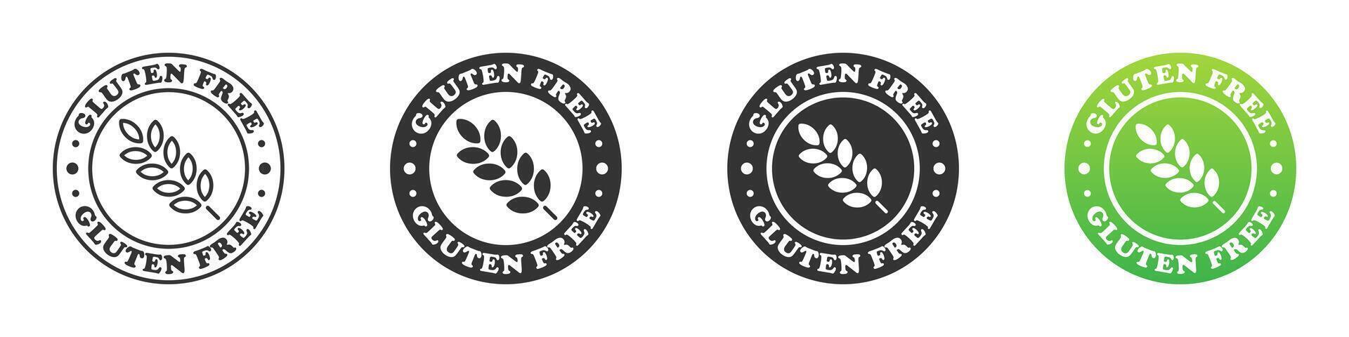 Gluten free icon set. Vector illustration.