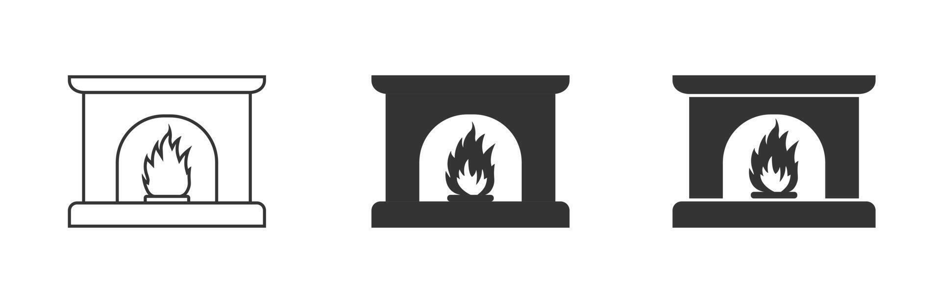 Fireplace icon. Simple design. Vector illustration.