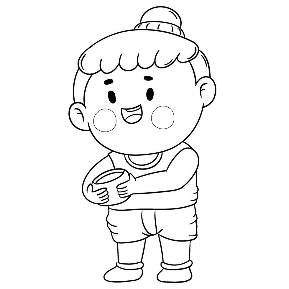 Thai kid play with water on Songkran day vector