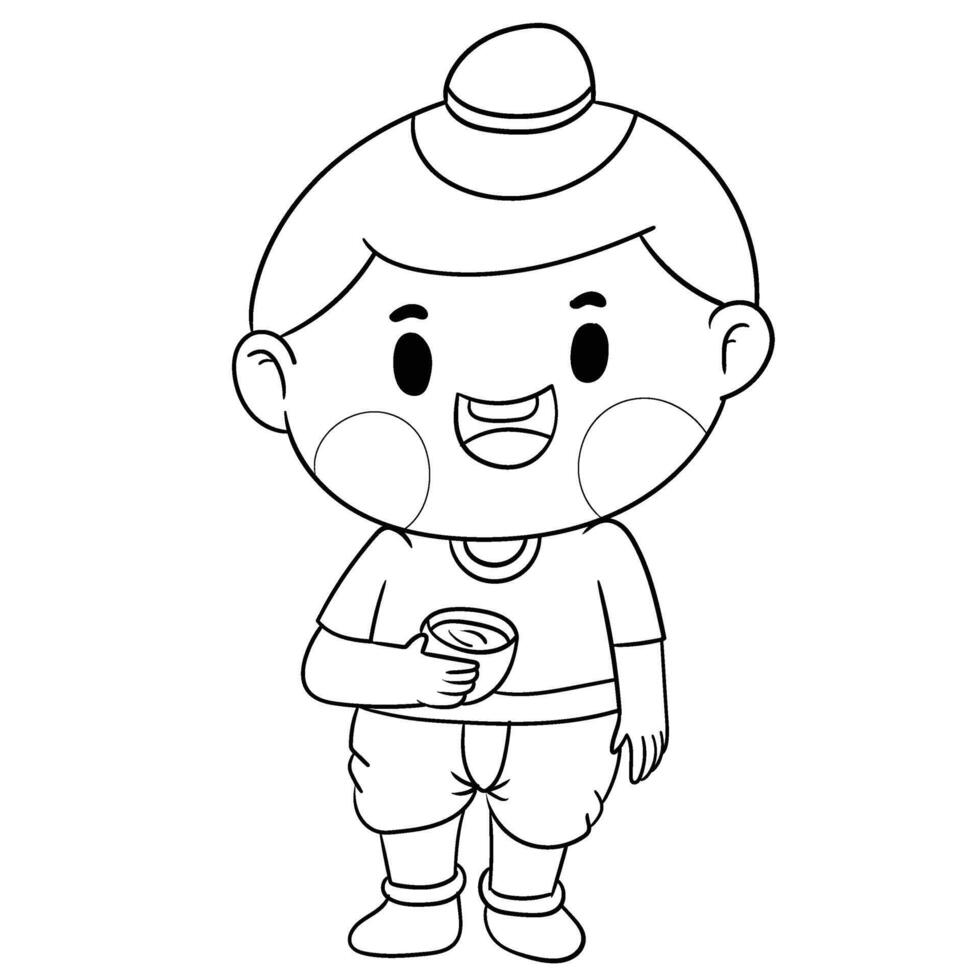 Thai kid play with water on Songkran day vector