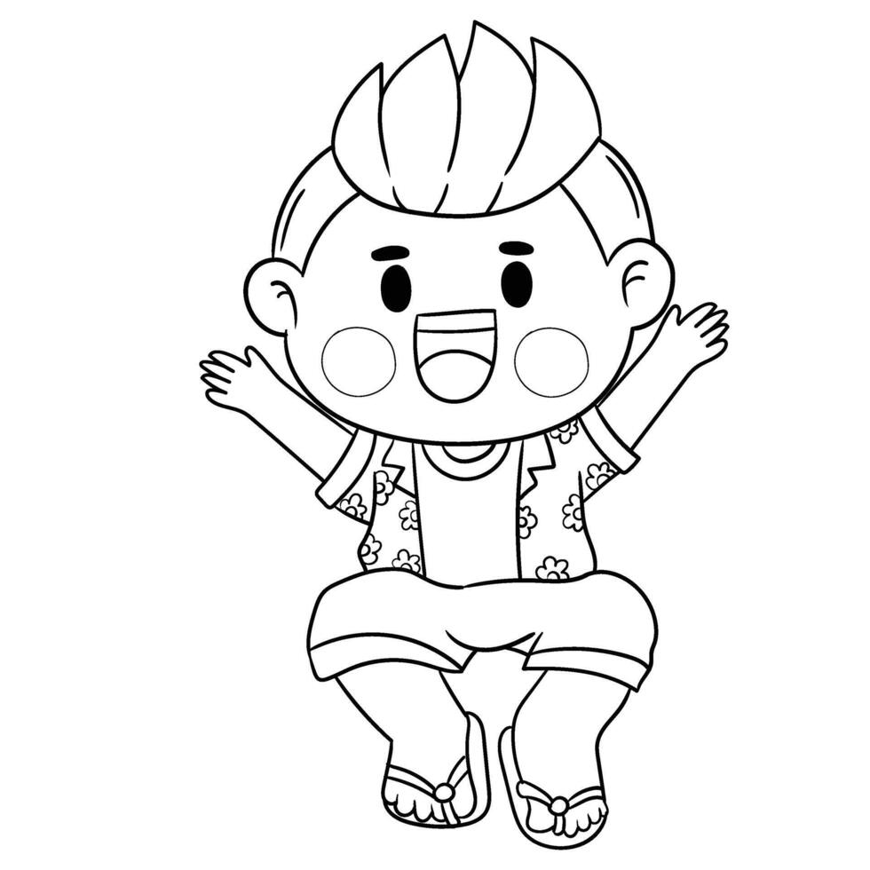 Thai kid play with water on Songkran day vector