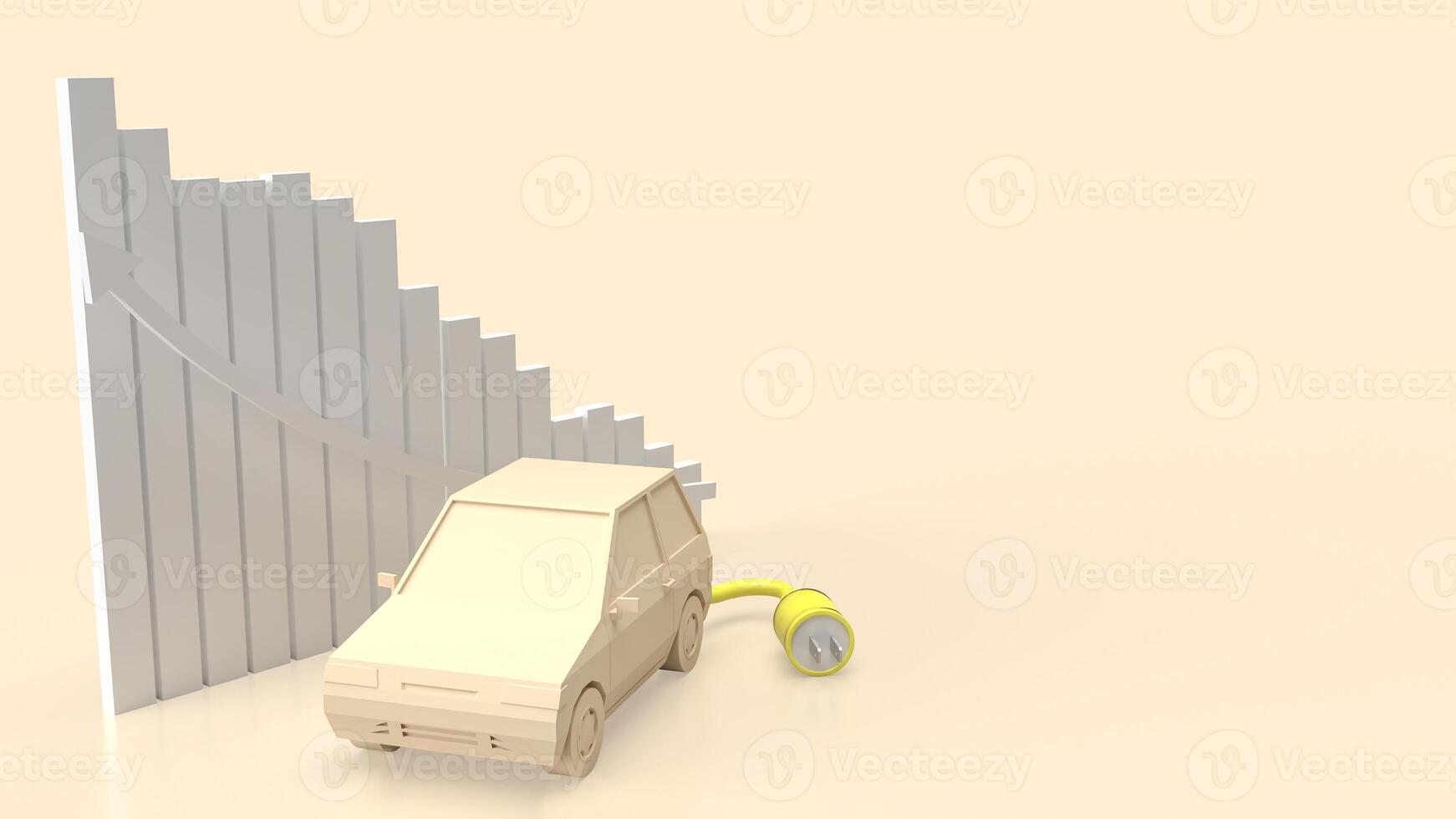 The car and electric plug for technology concept 3d render. photo