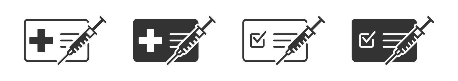 Vaccine passport icon. Vaccination certificate. Vector illustration.