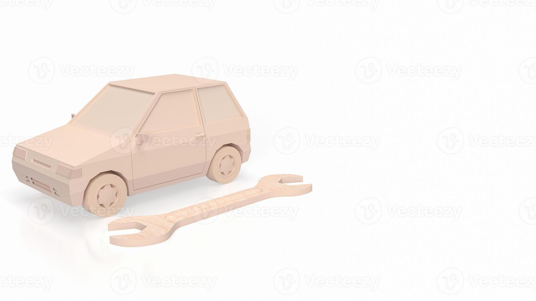 The car and tool for garage or service concept 3d rendering. photo