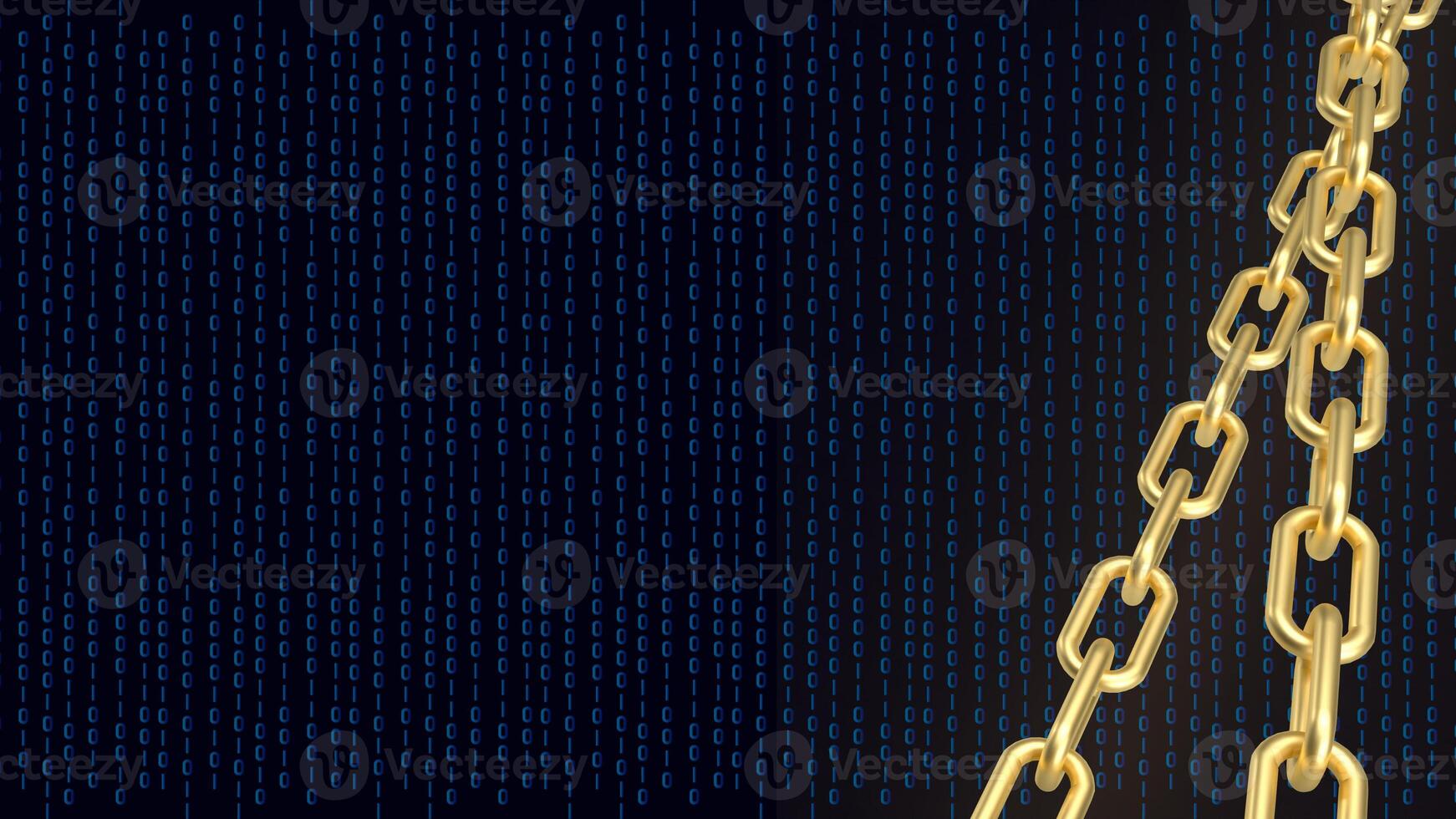 The Gold chain for abstract or Business image 3d rendering. photo