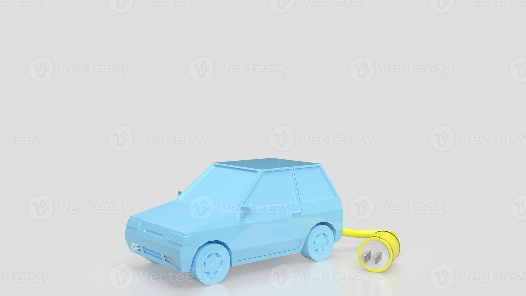 The car and electric plug for technology concept 3d render. photo