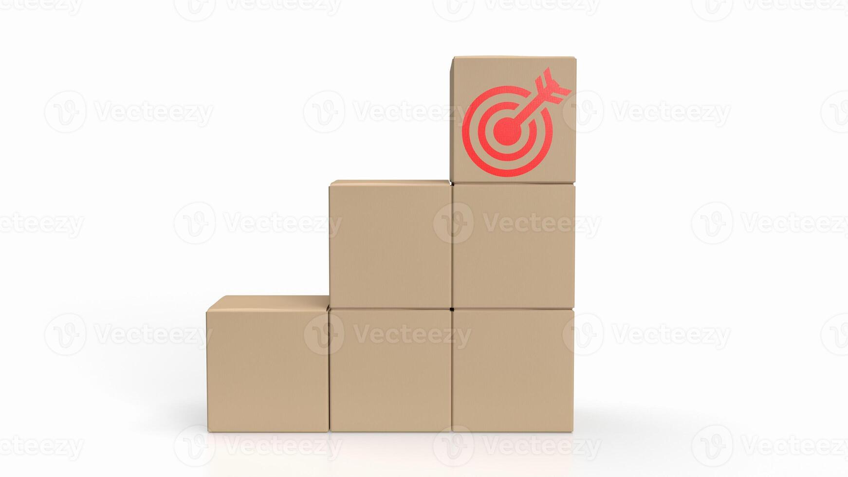 The target icons on paper box for Business concept 3d rendering. photo