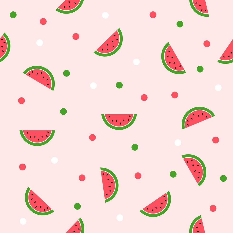 Seamless Summer Watermelon background. Pink Background. vector