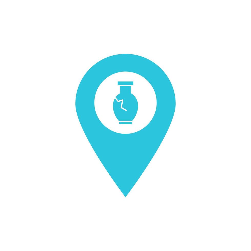 Archeological site icon. Treasure Location. Isolated on white background. From blue icon set. vector