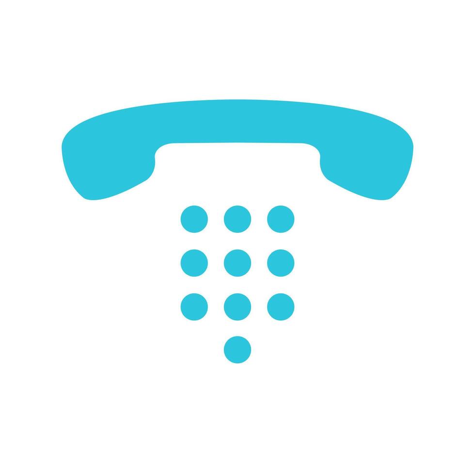 Calling  dial number pad icon isolated on white background. From blue icon set. vector