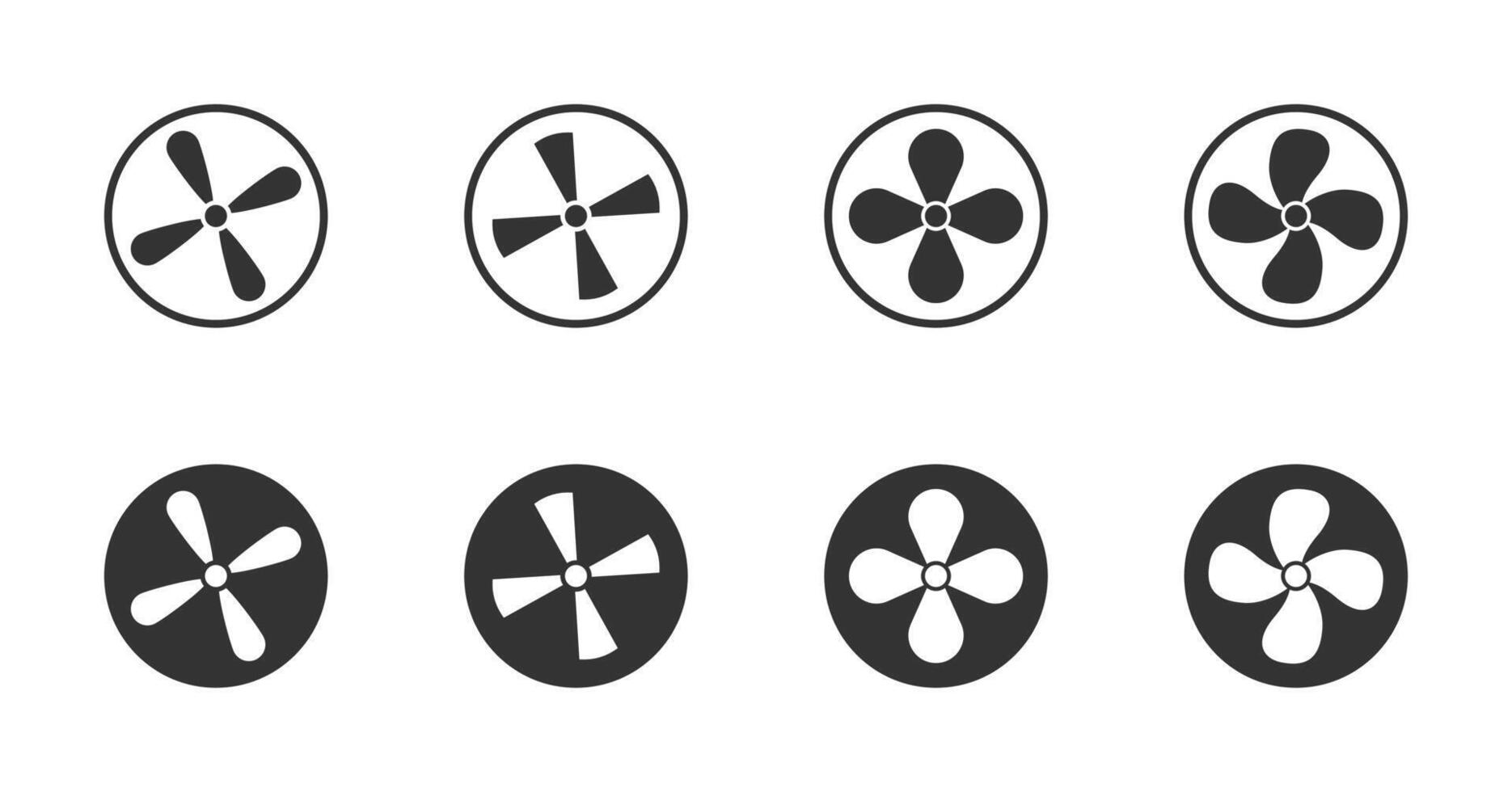 Fan icons collection. Minimalistic flat design. Vector illustration.