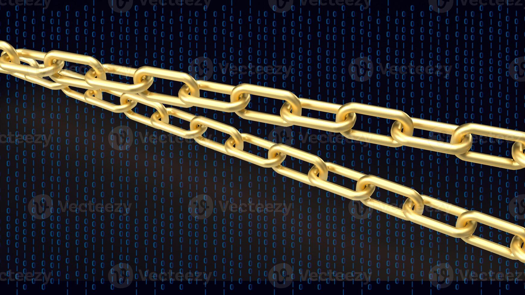 The Gold chain for abstract or Business image 3d rendering. photo