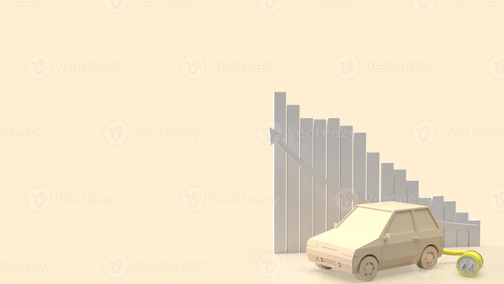 The car and electric plug for technology concept 3d render. photo