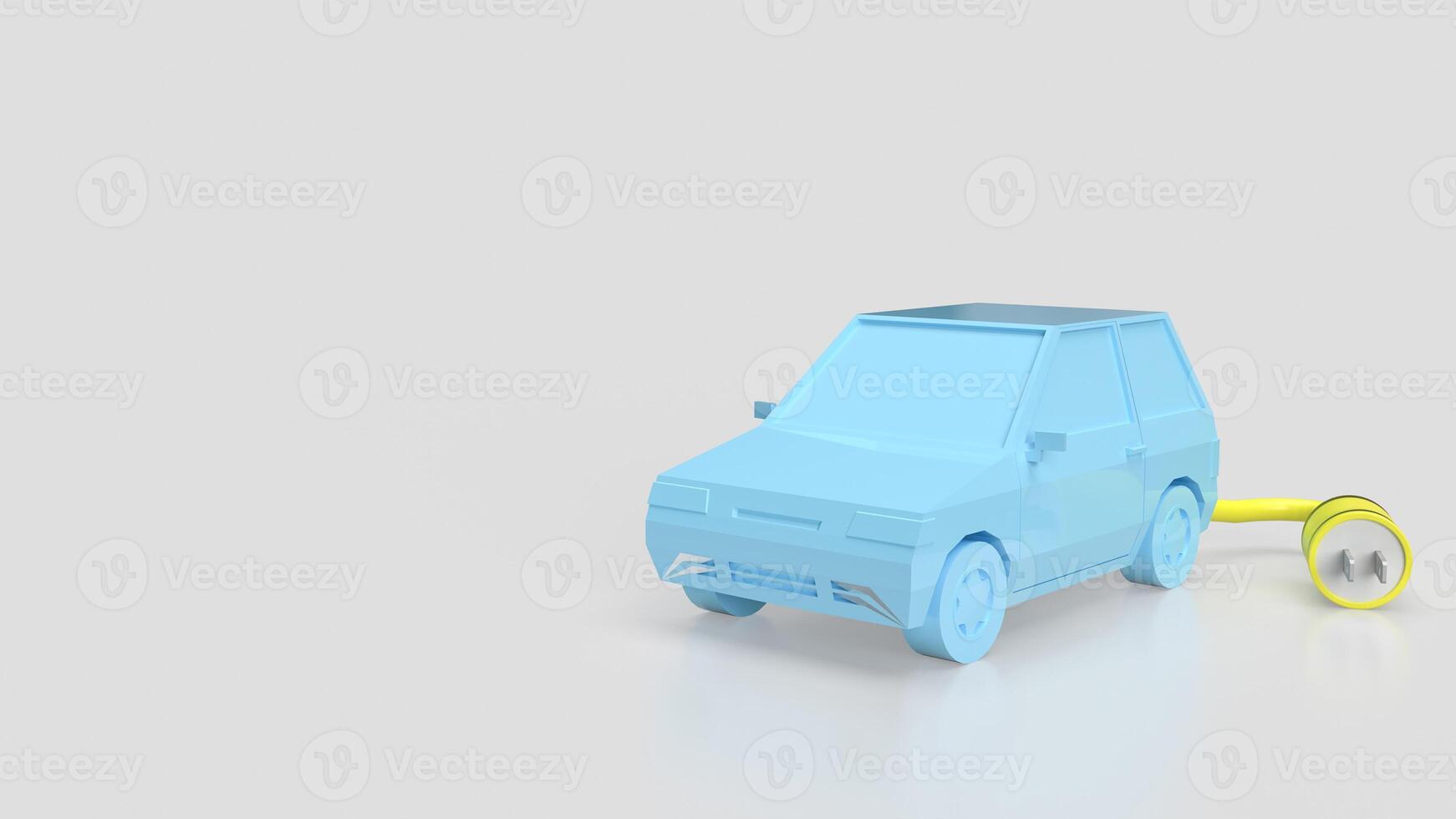 The car and electric plug for technology concept 3d render. photo