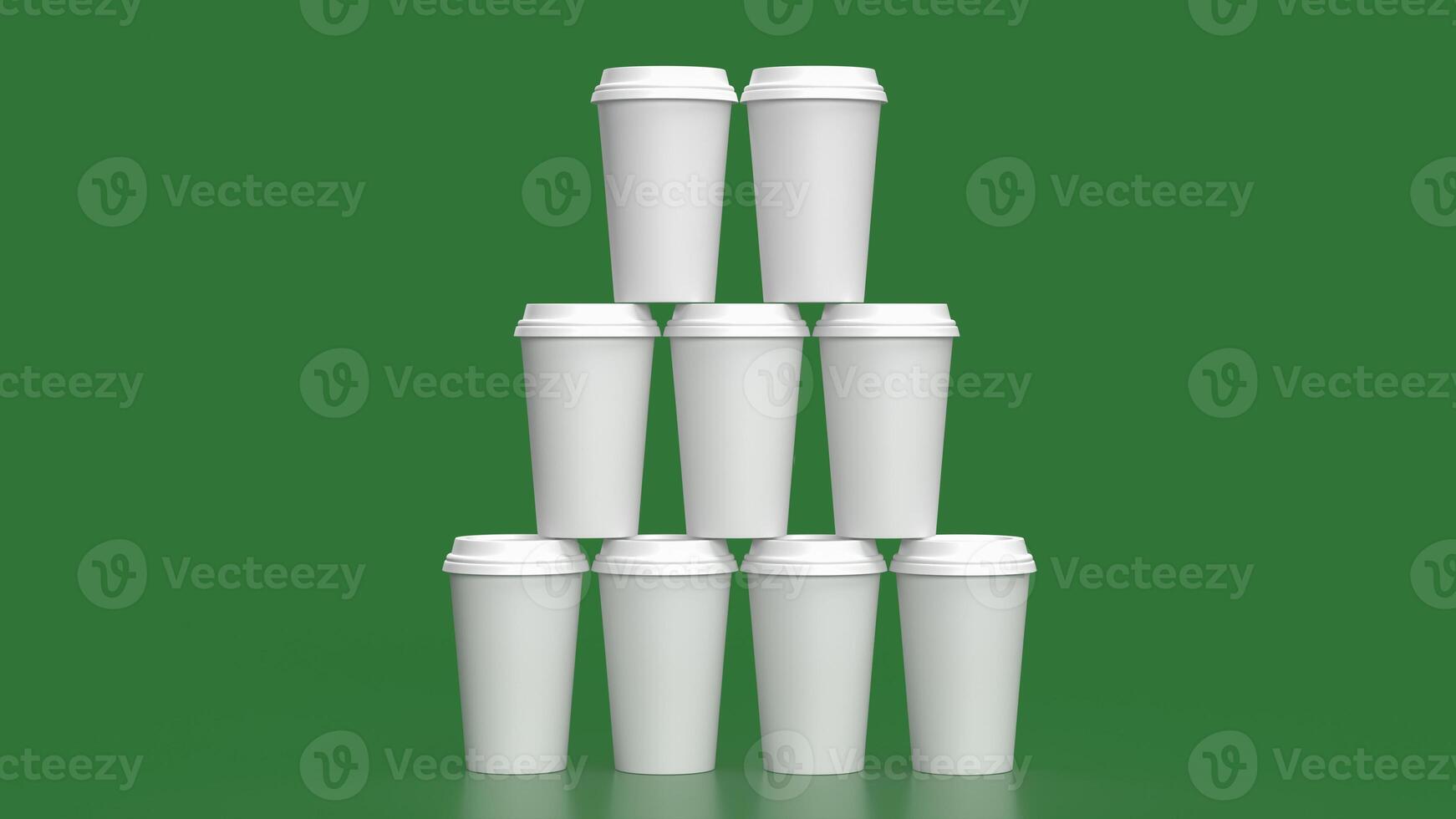 The coffee paper cup for hot drink or health concept 3d rendering photo