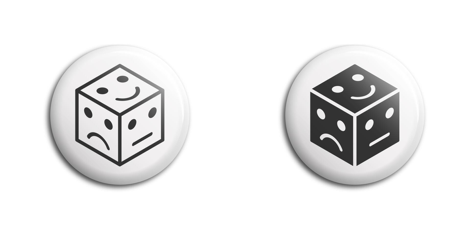 Cube with rating emotion icon. Vector illustration.