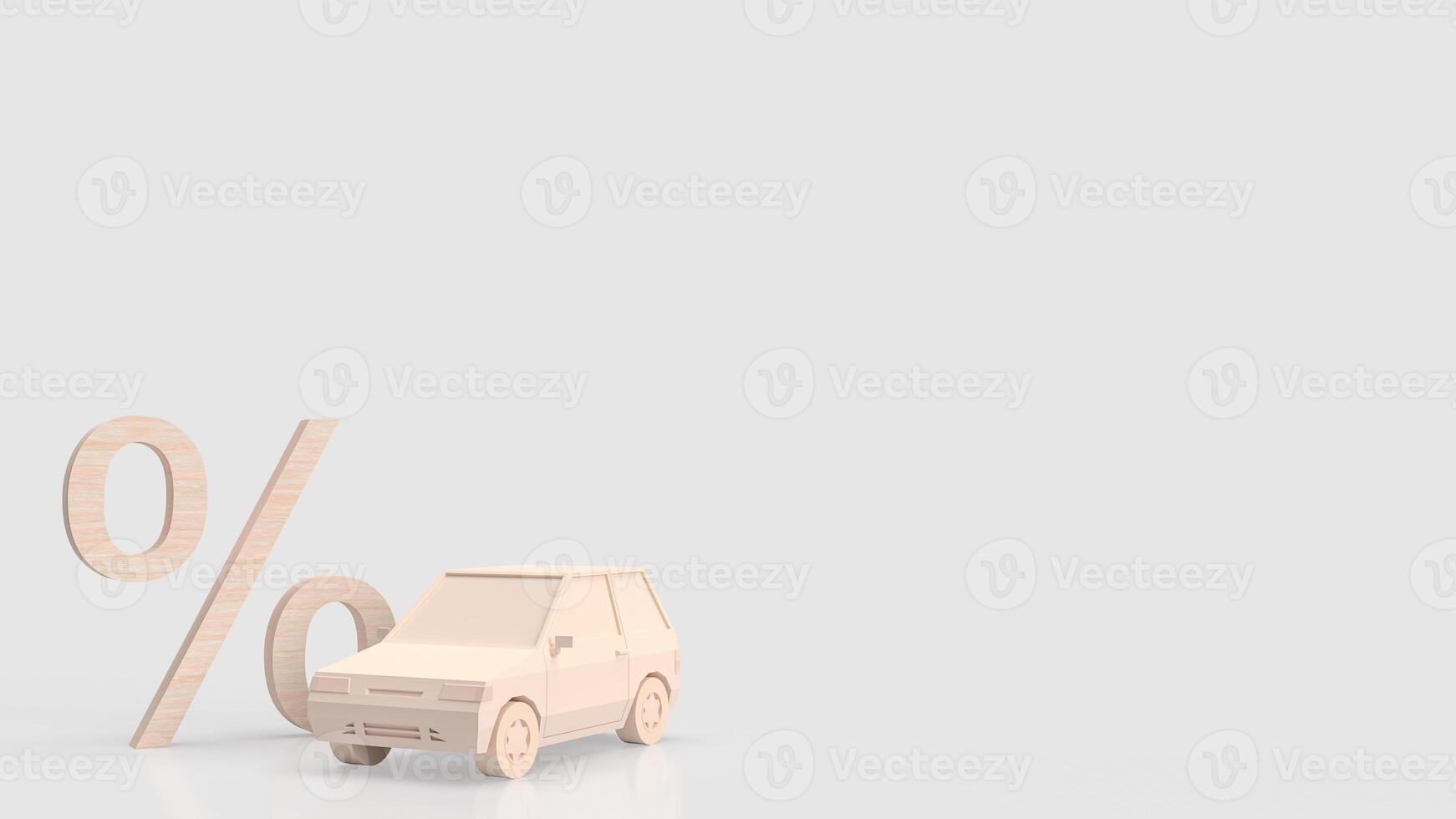 The car and percent symbol for Automotive finance concept 3d rendering. photo