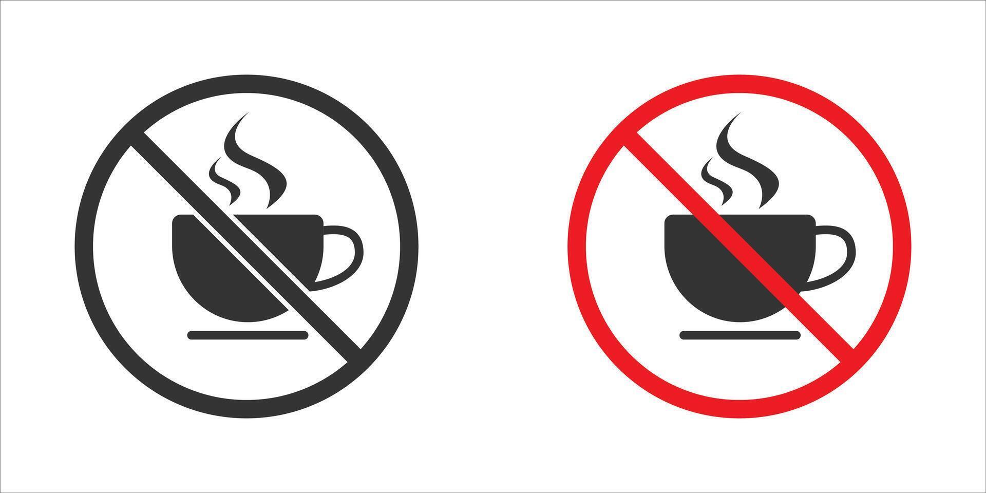 No café taza firmar icono. prohibido café taza icono. bebida prohibido. plano vector ilustración.