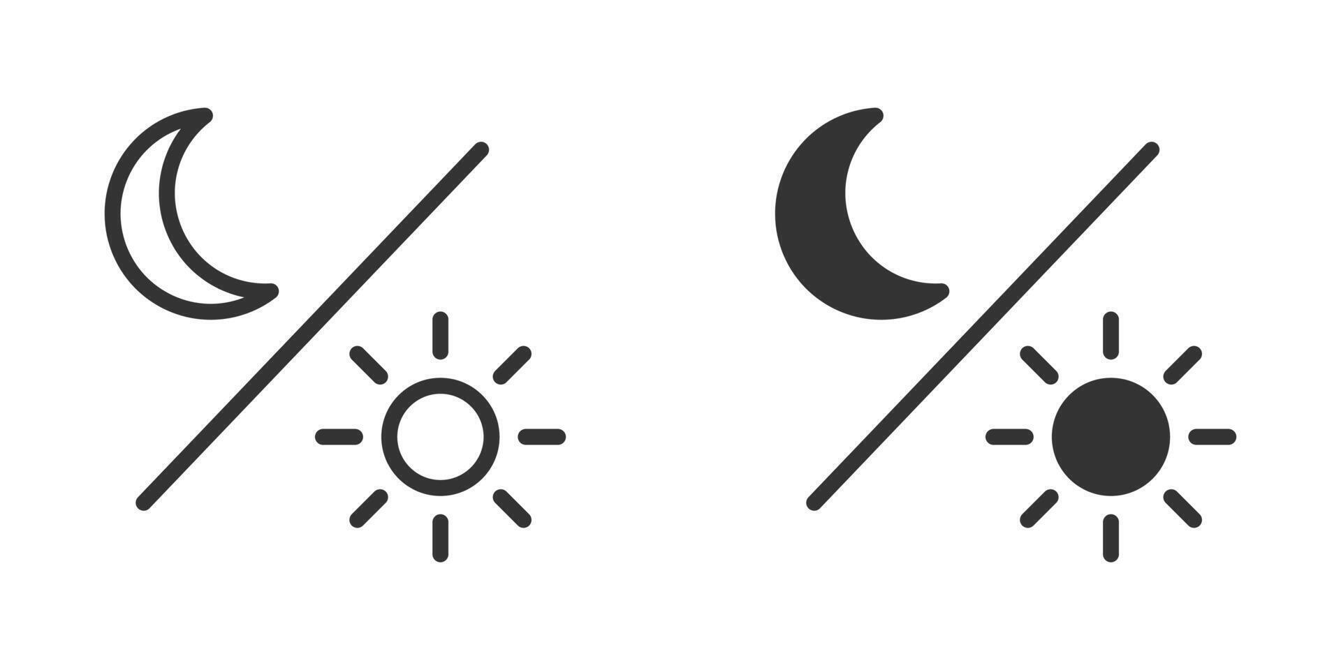 Sun and moon icon. Vector illustration.