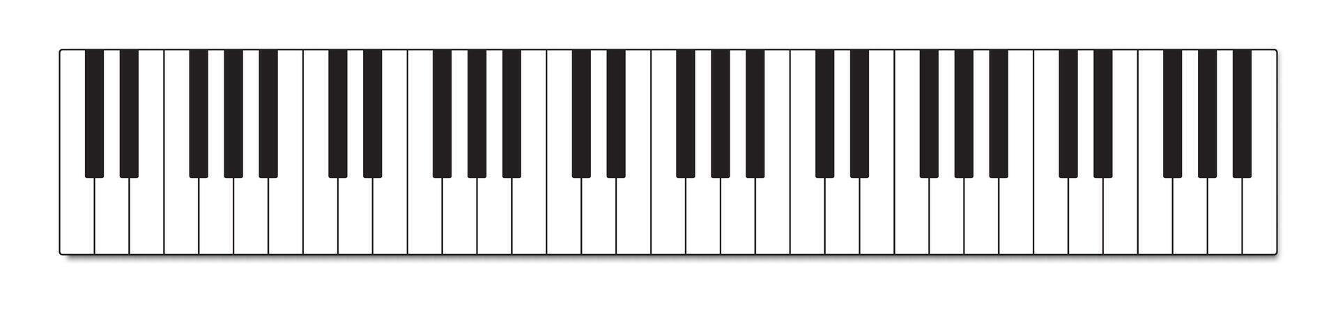 Piano keys isolated on a white background. Vector illustration.