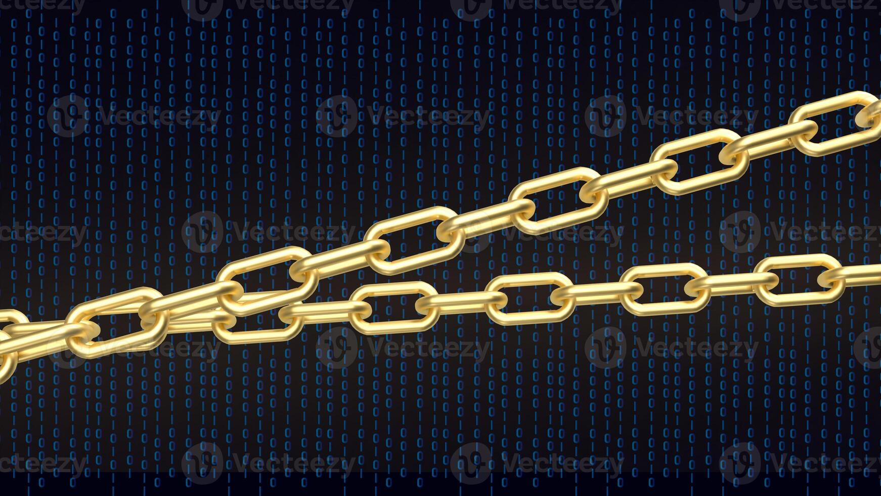 The Gold chain for abstract or Business image 3d rendering. photo