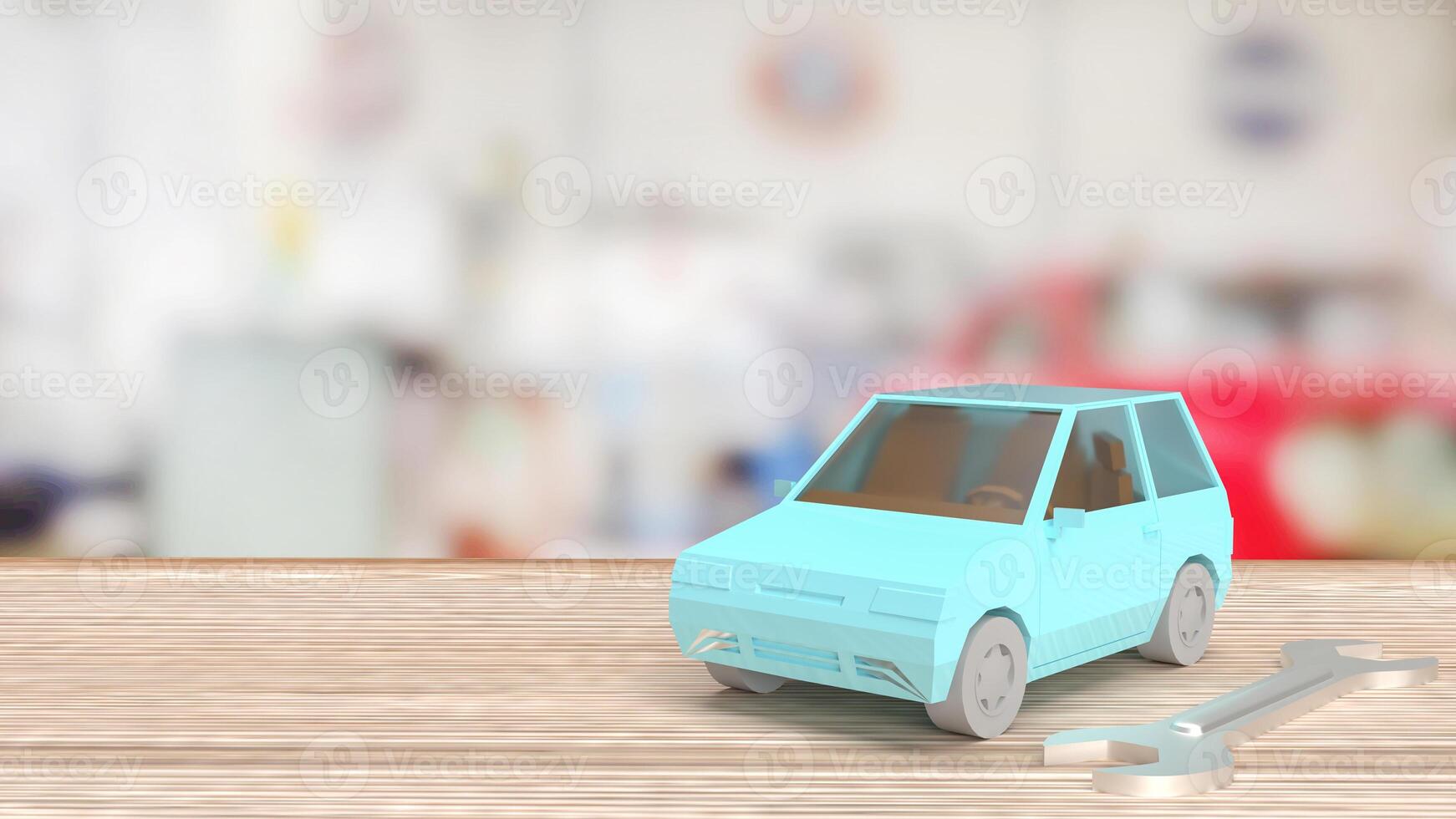 The car and tool for garage or service concept 3d rendering. photo