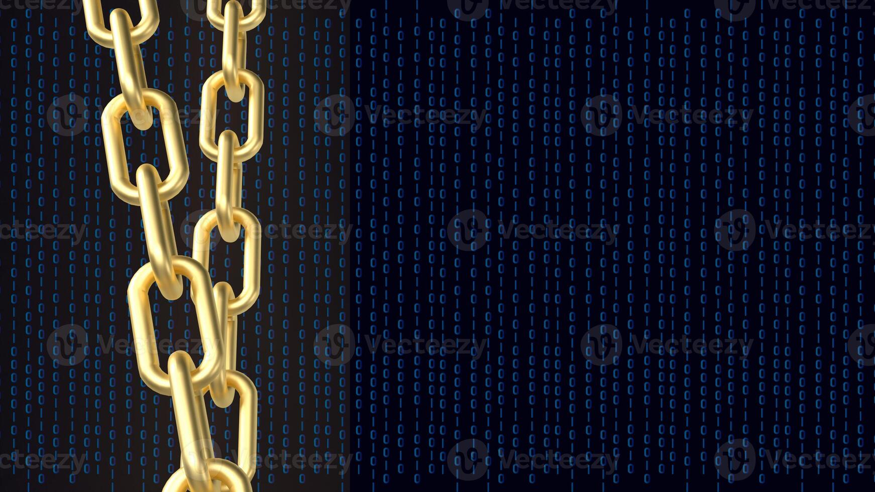 The Gold chain for abstract or Business image 3d rendering. photo