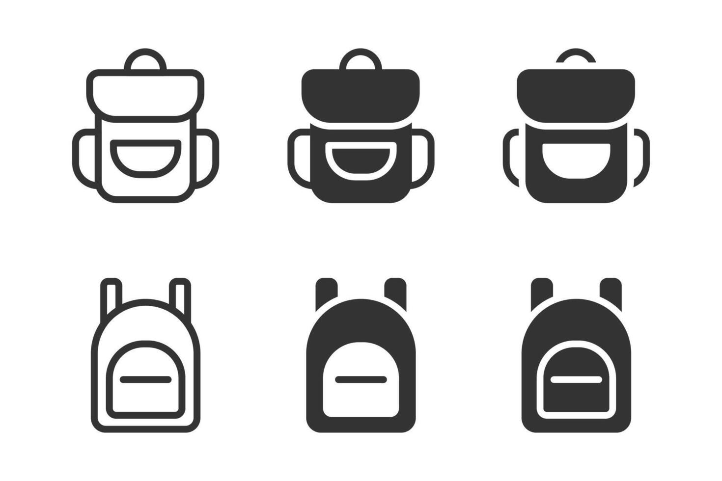 Backpack icon set. Vector illustration.